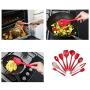 Silicone Kitchenware 10 Pieces - Cooking Set - Professional Kitchen Tool Set - BBQ, Baking,Red