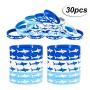 30 Pieces Shark Party Favors Rubber Wristbands Bracelet Shark Birthday Party Supplies Wristbands Bracelet 3 colors