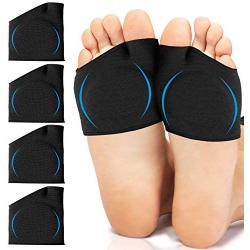 Metatarsal Sleeve with Gel Pads - 2 Pairs - Ball of Foot Cushions with Soft Gel - Fabric Compression - Help Metatarsalgia, Mortons, Neuroma, Calluses Blisters, Diabetic Feet - for Women, Men (Black)