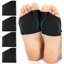 Metatarsal Sleeve with Gel Pads - 2 Pairs - Ball of Foot Cushions with Soft Gel - Fabric Compression - Help Metatarsalgia, Mortons, Neuroma, Calluses Blisters, Diabetic Feet - for Women, Men (Black)