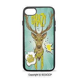 SCOCICI Non-Slip Drop Protection Smart Cell Phone Case Hipster Deer Glasses Scarf Im Cool Speech Bubble Pop Art Style Compatible with iPhone 7