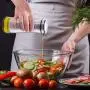 Gorgeous Olive Oil And Vinegar Dispenser Set of 2 - Elegant Stainless Steel Oil Cruet Set Guarantees Easy & Drip Free Pouring