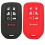 2Pcs Coolbestda Rubber 7buttons Key Fob Protector Case Cover Keyless Entry Holder Skin Bag for 2018 Honda Odyssey elite