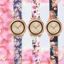 VIGOSS Silicone Floral Band Compatible Galaxy Watch 42mm Bands/Galaxy Watch Active 40mm Bands/Gear Sport Band, Women 20mm Strap Replacement Bracelet Wristband for Samsung Galaxy Watch 42mm R810 Watch
