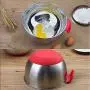Mixing Bowls Stainless Steel Non Slip Silicone Base Metal Bowl with Handle for Kitchenware Baking Cooking Kitchen Serving (1, L)