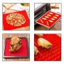 Pyramid Pan Silicone Cooking Mat - 2 Pcs Baking Kitchenware Fat Reducing Non Stick Oven Tray Cookie Sheets Thickened Red