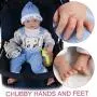 Vollence 22 inch Realistic Reborn Baby Doll,Not Vinyl Material Dolls,Real Full Body Silicone Baby Dolls,Handmade Lifelike Newborn Baby Doll - Boy