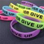 GOGO Never Give Up Bracelets/Neon Rubber Wristbands Glow-in-The-Dark