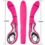 Vibrator, Oomph! Butterfly 16-Frequency 3-Speed Vibration USB Rechargeable Silicone G-spot and Clitoris Massager AV Vibe Female Masturbation Toy - Rosy