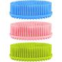 3 Pieces Exfoliating Silicone Body Scrubber Body Silicone Scrubber Brush Silicone Body Wash Scrubber for Skin Exfoliation, 3 Colors