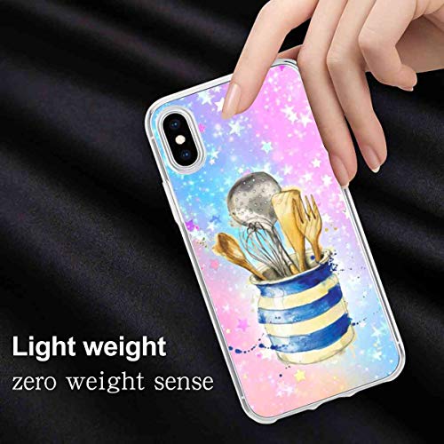 Clear Edge Case Cover Compatible for Apple iPhone Xs Max (2018) (6.5in) Kitchenware Slim