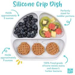 Bumkins Silicone Grip Dish, Suction Plate, Divided Plate, Baby Toddler Plate, BPA Free, Microwave Dishwasher Safe ? Blue