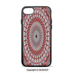 SCOCICI Non-Slip Drop Protection Smart Cell Phone Case Colorful Ethnic Patterned Arabesque Ornament Ceiling Medieval Openwork Eastern Compatible with iPhone 7