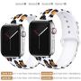 EXCHAR Compatible with Apple Watch Band 40mm 38mm 44mm 42mm Fadeless Pattern Printed Floral Bands Silicone Replacement Band for iWatch Series 5 Series 4/3/2/1 for Women Men