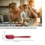 Silicone Spatula Set 5-Piece, NOVASTARCK Heat-Resistant One Piece Design Seamless Rubber Spatula Spoonula Dishwasher Safe for Mixing Cooking & Baking (Cherry Red)