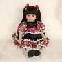 Realistic Reborn Baby Doll Silicone Vinyl Toddler Girl Back Long Hair Red and Black Princess Dress 24 Inches