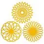 ME.FAN 3 Set Silicone Multi-Use Flower Trivet Mat - Premium Quality Insulated Flexible Durable Non Slip Coasters Hot Pads Yellow