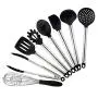 8Pcs Kitchen Utensil Set,Stainless Steel Cooking Tools,Nonstick Non-Scratch Heat Resistant Silicone Kitchenware Set