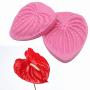 AK ART KITCHENWARE 2pairs Gum Paste Flower Making Molds Anthurium Leaf & Petal Veiners Silicone Fondant Molds for Wedding Cake Decorating Supplies