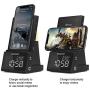 dpnao Wireless Charging Stand with Bluetooth Speaker Alarm Clock Night Light USB Fast Charging Port Compatible with iPhone 11/11 Pro/11 Pro Max/XR/Xs Max/XS/X/8/8 Plus Galaxy S10/S10 Plus/S10E/S9