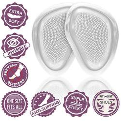 Premium High Heel Inserts [Extra Soft Forefoot Cushioning] Ball of Foot Cushions for Women and Men, Reusable Metatarsal Pads, Prevent Blisters and Calluses, 4 Invisible Pads, Fit Any Shoe