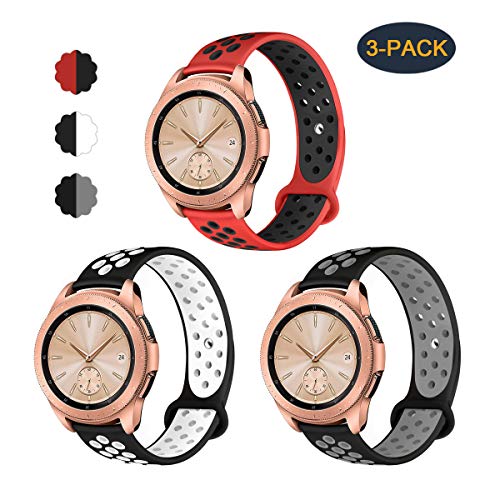 Valband Compatible Samsung Galaxy Watch (42mm) Band/Galaxy Watch Active (40mm) Bands, Soft Silicone 20mm Watch Band Replacement Sport Strap Wristband for Women Men