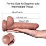 Labibing Ultra-Soft Double Layer Silicone Realistic Toy with Suction Cup for Hands-Free Play,7.48 Inch Labibing