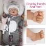Vollence 23 inch Realistic Reborn Baby Dolls That Look Real,Not Vinyl Material Dolls,Solid Full Silicone Body Baby Dolls,Handmadelifelike Newborn Baby Dolls - Boy