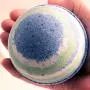 Kids Giant 10 OZ Bath Bomb with One Educational 1&quot Replica Silicone Dinosaur Toy Inside - Green Apple Scent in New Large Party Size 3&quot Diameter Ages 4+