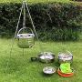 Outdoor Cookware Stainless Steel Set - Includes Pots with Lid, Pot Bowls and Cutlery Kit - Great for Traveling, Camping, Hiking, Biking and Picnic