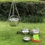 Outdoor Cookware Stainless Steel Set - Includes Pots with Lid, Pot Bowls and Cutlery Kit - Great for Traveling, Camping, Hiking, Biking and Picnic