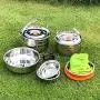 Outdoor Cookware Stainless Steel Set - Includes Pots with Lid, Pot Bowls and Cutlery Kit - Great for Traveling, Camping, Hiking, Biking and Picnic