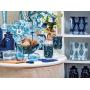 Shades of Indigo Flowers and Butterflies Ceramic Travel Coffee Mug 17oz