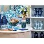 Shades of Indigo Flowers and Butterflies Ceramic Travel Coffee Mug 17oz