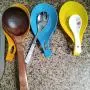 huaminxiangyue 4335499361 4 pcs/set Heat Resistant Silicone Spoon Rest Utensil Spatula Holder Kitchen Tool set of 4, yellow,blue,red,orange