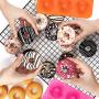 HEHALI 3pcs Donut Pan Mold, Silicone Cake Bagel Baking Doughnuts Mold BPA Free, with Icing Bag, Dishwasher Microwave Safe