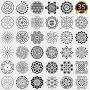 35 Pack Mandala Dotting Stencils Template, Mandala Dotting Stencils Mandala Dot Painting Stencils Painting Stencils for Painting on Wood, Airbrush and Walls Art