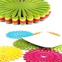 ME.FAN 3 Set Silicone Multi-Use Flower Trivet Mat - Premium Quality Insulated Flexible Durable Non Slip Coasters Hot Pads Yellow