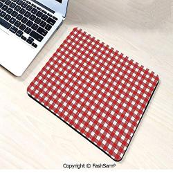 Mouse Pads Vintage Style Checkered Pattern Christmas Design Kitchenware Picnic Cafe Cloth Image Art Decorative for Home(W7.8xL9.45)