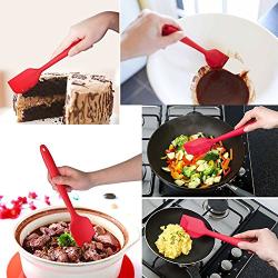 Silicone Spatula,Lanker Kitchenware 3Pcs Kitchen Utensils Set Cake Cream Butter Spatulas Tools-KT28 Red