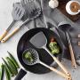 JunbosiKitchenware Kitchenware Set Food Grade Silicone Solid Wood Handle Kitchenware 6 Piece Set Non-Stick Cooking Spoon Shovel Set