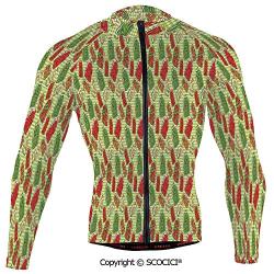 Cycling Jersey Long Sleeves Men,Vintage Style Pattern Glass Jars Kitchenware Pic