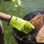 AYL Silicone Cooking Gloves - Heat Resistant Oven Mitt for Grilling, BBQ, Kitchen - Safe Handling of Pots and Pans - Cooking & Baking Non-Slip Potholders - Internal Protective Cotton Layer