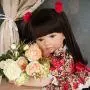 Realistic Reborn Baby Doll Silicone Vinyl Toddler Girl Back Long Hair Red and Black Princess Dress 24 Inches