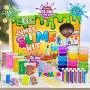 DIY Slime Kit for Girls Boys - Ultimate Glow in the Dark Glitter Halloween Slime Making Kit - Slime Kits Supplies include Big Foam Beads Balls, 18 Mystery Box Containers filled w Crystal Powder Slime