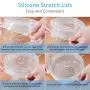 Silicone Stretch Lids, 12 Pack Reusable Airtight Food Storage Covers, Keeping Food Fresh, Durable and Stretchable to Fit Various Sizes and Shapes of Containers.Microwave and Dishwasher Safe 6 Sizes