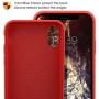 MILPROX Silicone Series Liquid Silicone Gel Rubber Slim Fit Case with Soft Microfiber Cloth Lining Cushion for iPhone X/iPhone Xs-Red