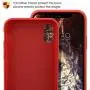 MILPROX Silicone Series Liquid Silicone Gel Rubber Slim Fit Case with Soft Microfiber Cloth Lining Cushion for iPhone X/iPhone Xs-Red
