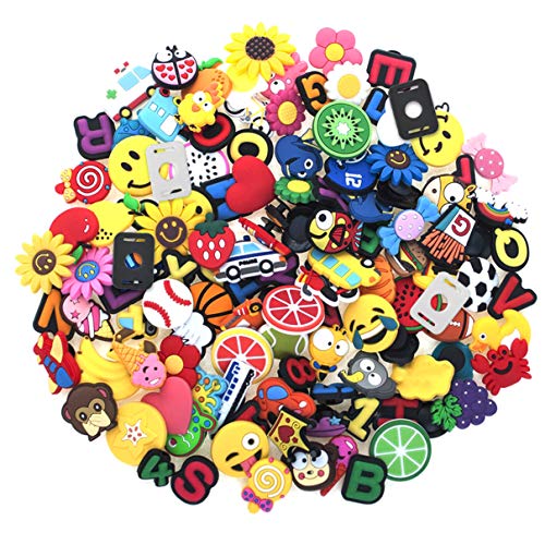 GOGO 10 PCS Kids Rubber Bracelet, Adjustable Wristband Fit Shoe Jibbitz Crocs Charms