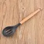 Cooking Tool Sets - 6pcs Nonstick Silicone Spatula Spoon With Holes Long Handle Serving Cooking Utensil Wooden Food - Cooking Sets Tool Cooking Tool Sets Chef Cook Pepper Mill Home Kitchen S